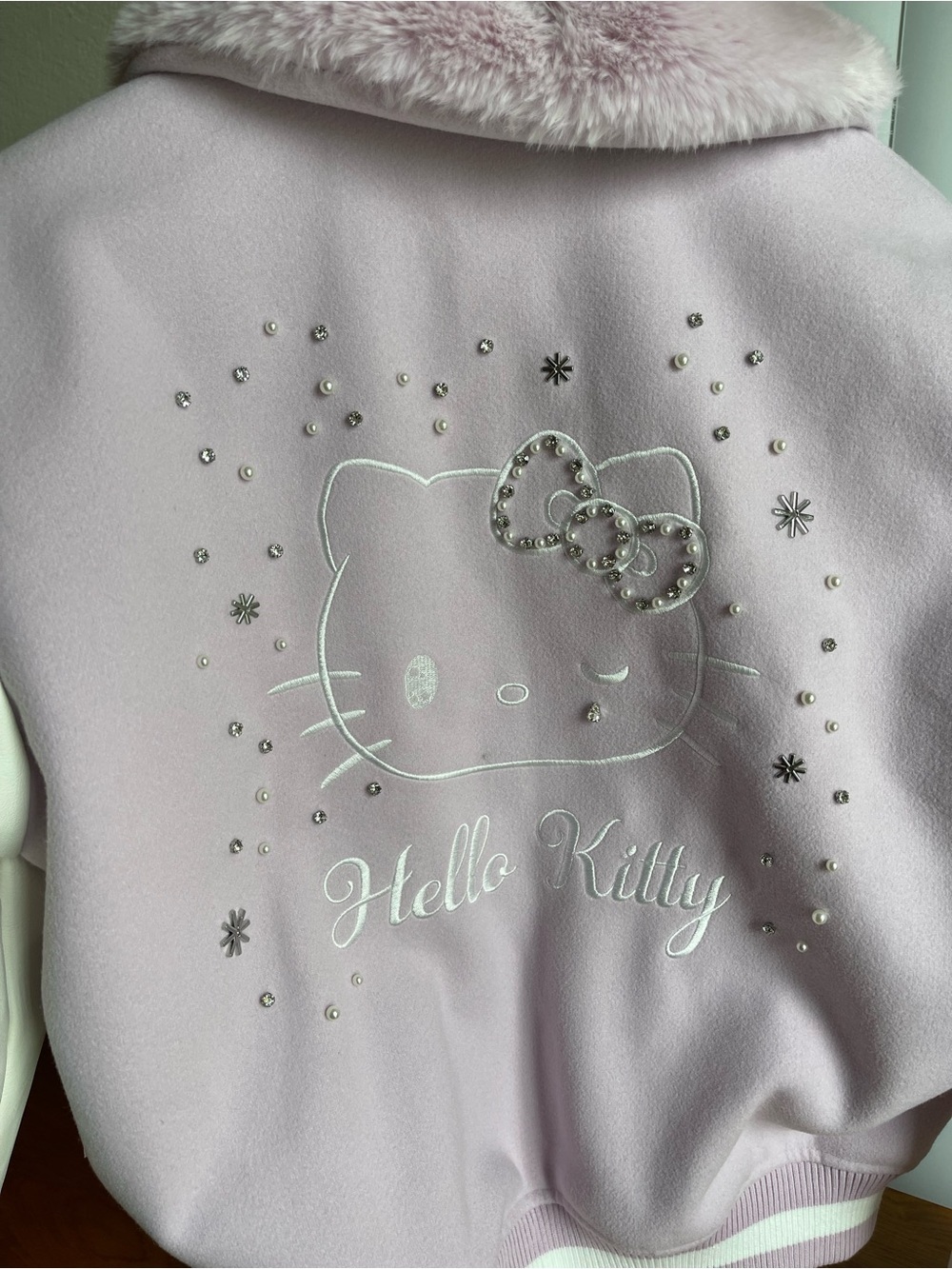 Hello Kitty And Friends x Forever 21 Lavender Varsity Bomber Jacket Size XS - Picture 4 of 16